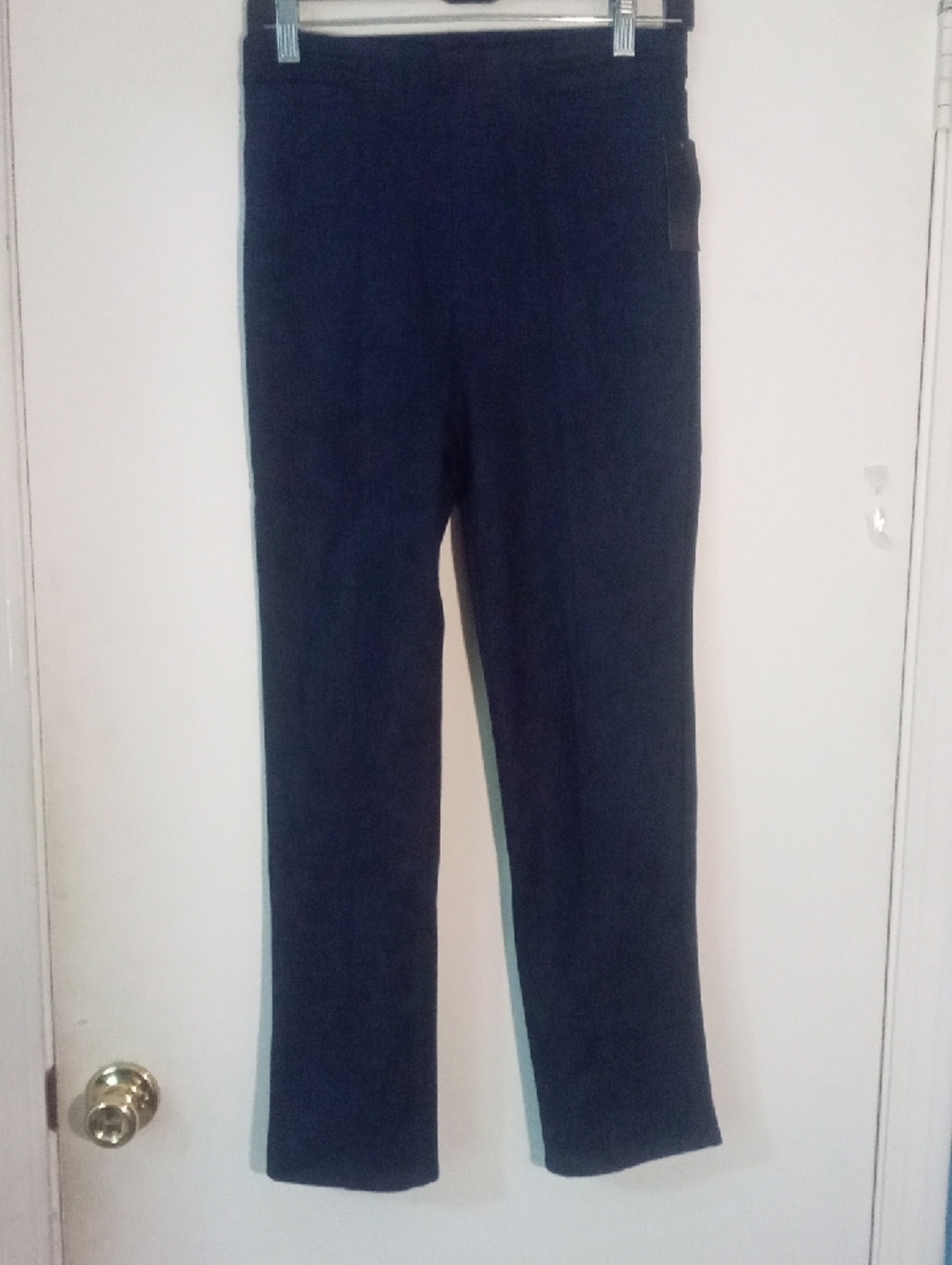 TWR HLL By Christie Brinkley Blue Crop Pant Small NWT $89 Faux Suede Skinny